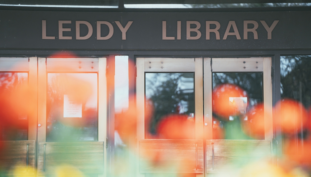 Leddy Library entrance.