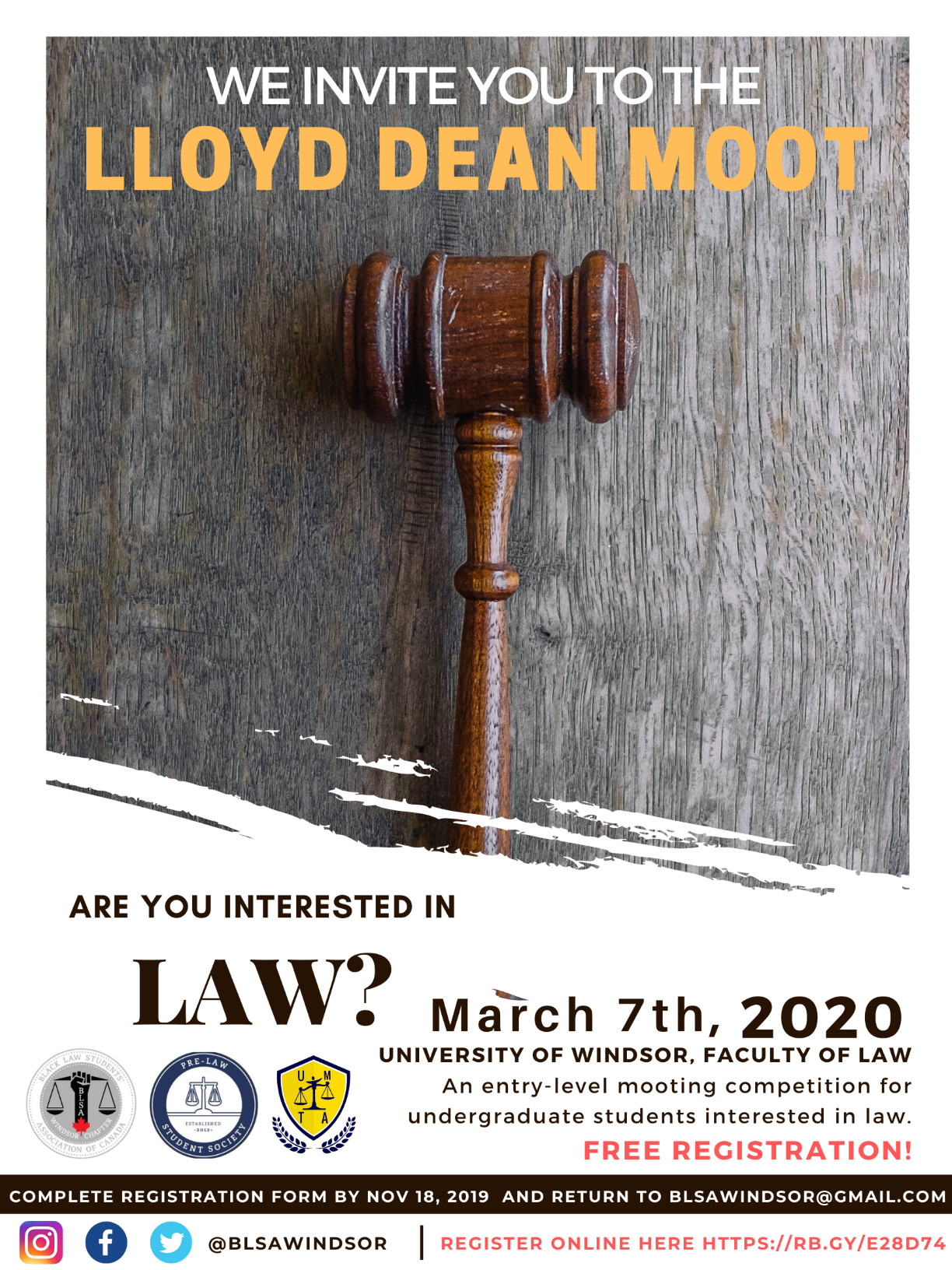 LLoyd Dean Moot Competition poster