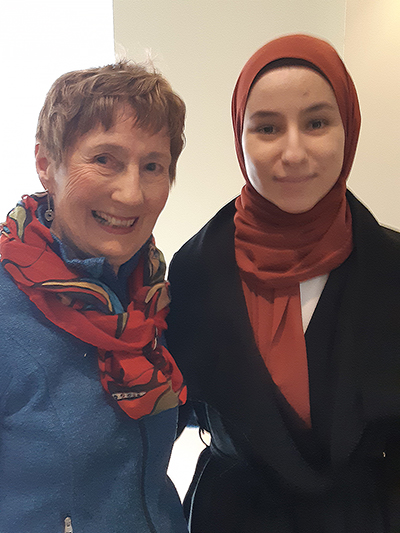 Barbara Thomas and Nahla Hassan at the 2019 Spring General Membership meeting.