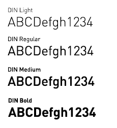 Examples of the DIN font