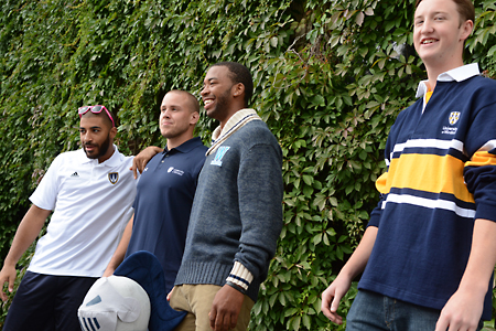 students wear Lancer rugby shirts, UWindsor sweatsuits, etc.