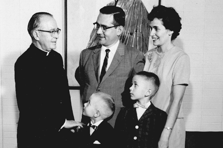 Fr. LeBel with Thibert family