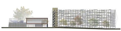 Rendering of Integrated Innovation Centre and Parking Structure