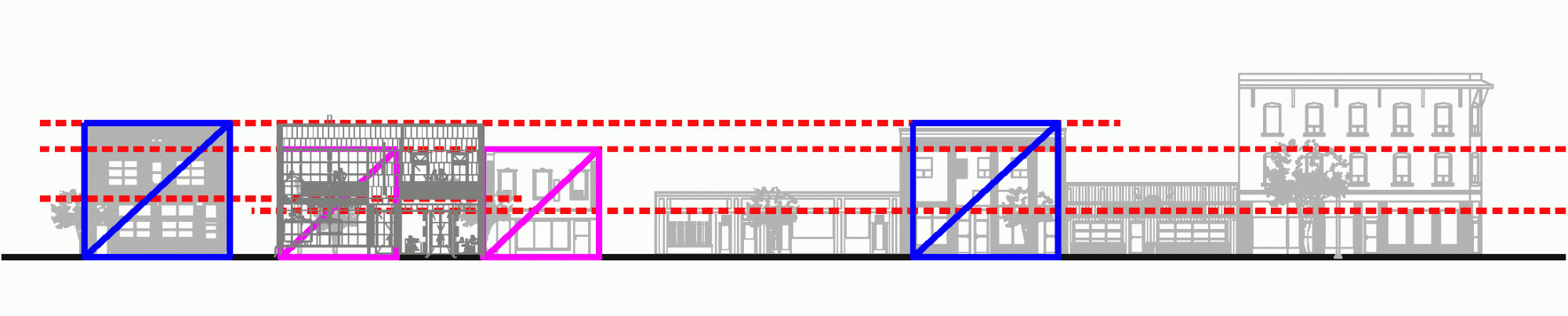 street elevation sketch by architect Jason Grossi