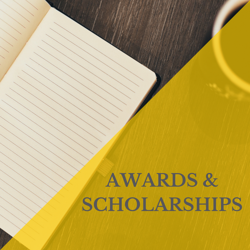 Awards & Scholarship link showing a writing pad