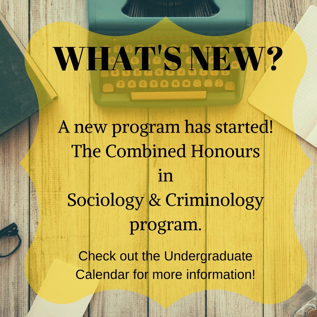 New Program ad for Combined Sociology and Criminology Program