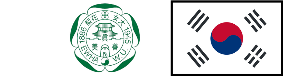 Ewha logo and South Korean flag