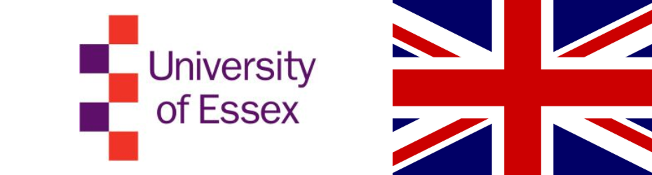 University of Essex logo and UK flag