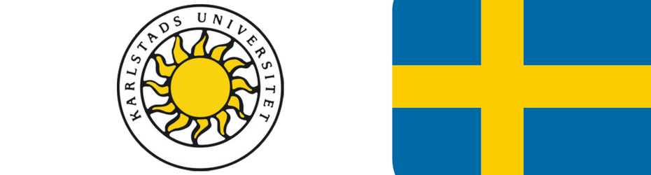 Karlstad University logo and Swedish Flag 