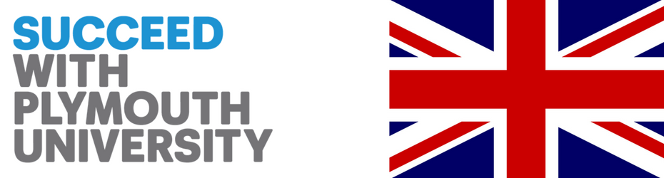 University of Plymouth logo and UK flag