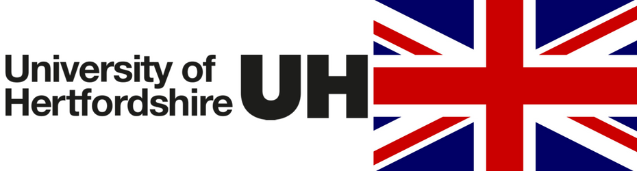 University of Hertfordshire logo and UK flag