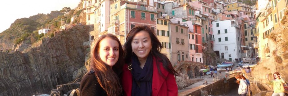 Two exchange students in Cinque Terre