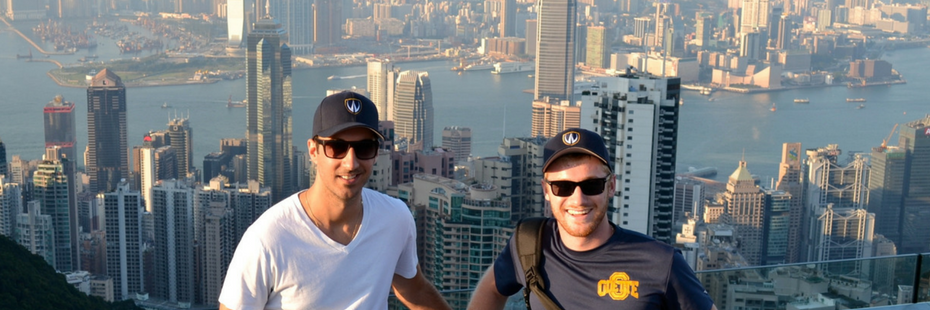 Two exchange students in Hong Kong