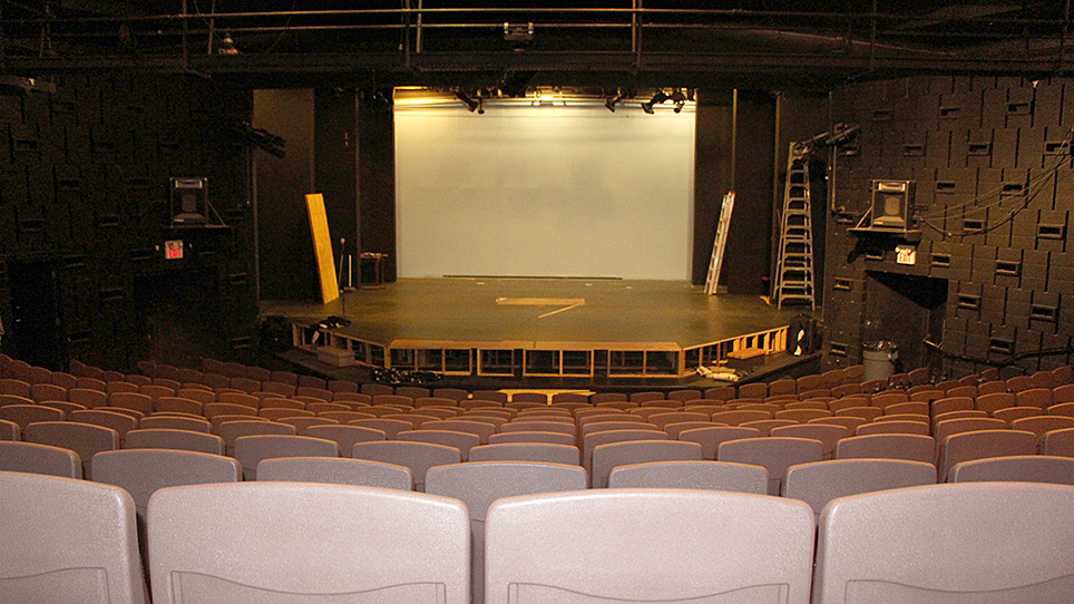 A view of Essex Hall Theatre from Row N