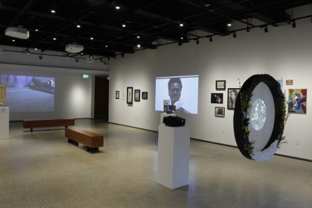 View of the artwork and video installations that are part of the Front Lines Exhibition
