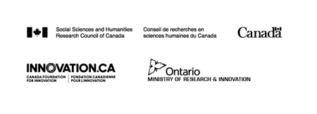 logos for the Social Sciences and Humanities  Research Council of Canada, the Canada Foundation for Innovation, and the Ontario Ministry of Research and Innovation