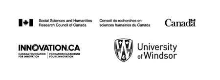 logos for the Social Sciences and Humanities  Research Council of Canada, the Canada Foundation for Innovation,  and the University of Windsor