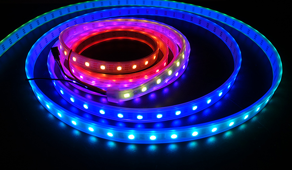 detail of a strip of LED lights