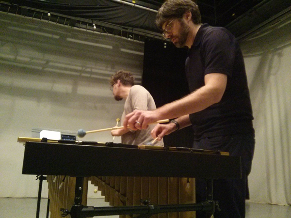 Nick Papador and Aaron Eichler rehearsing