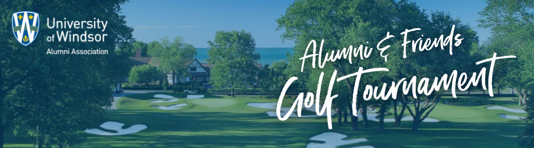Alumni Golf Header Image with image of Beach Grove Golf Club and Alumni logo