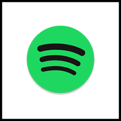 Spotify logo with link to podcast