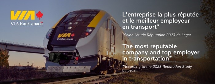 VIA Rail Header Image with picture of train