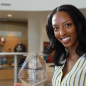 An award from the Office of Human Rights, Equity and Accessibility recognized nursing student Chantal Kayumba for her advocacy on behalf of patients.