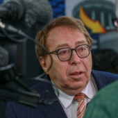 Physicist Roman Maev speaks to reporters during the launch of ONtech Rapid Coatings.