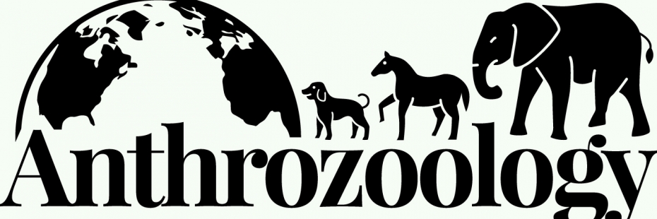Anthrozoology logo includes image of the world, a dog, horse and elephant