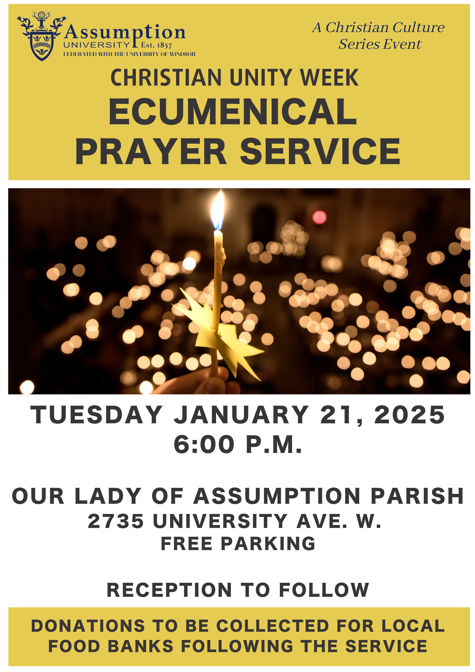 Ecumenical Prayer Service for Christian Unity | University of Windsor