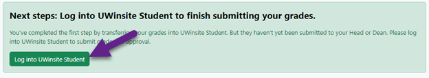 arrow pointing to Log into UWinsite Student button