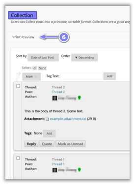 step 6 arrow pointing to Print Preview button