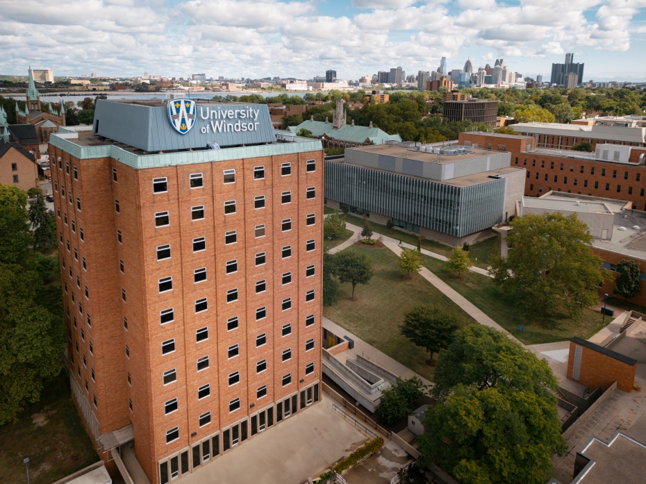 Bird's eye view of student residence Gordon Commons