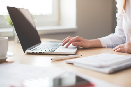 job seeker at computer