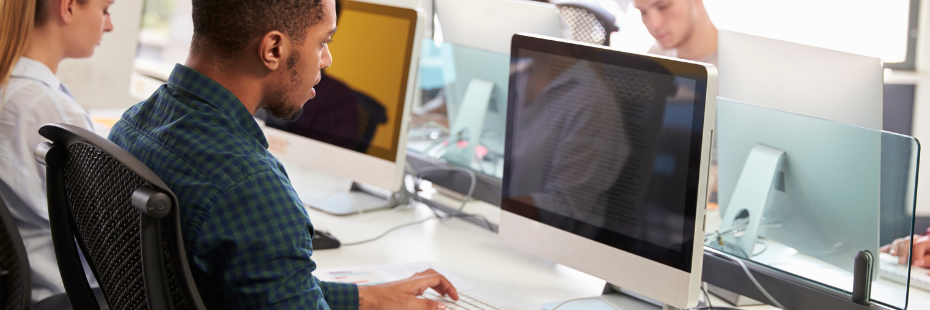 Student working on a computer