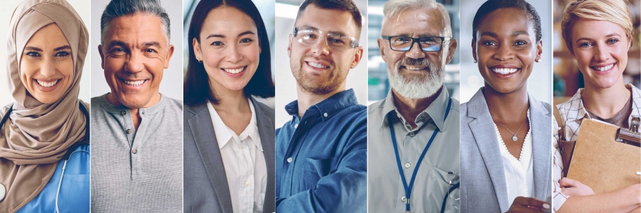 collage of a diverse group of professionals