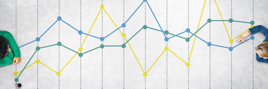 line graph spanning across table