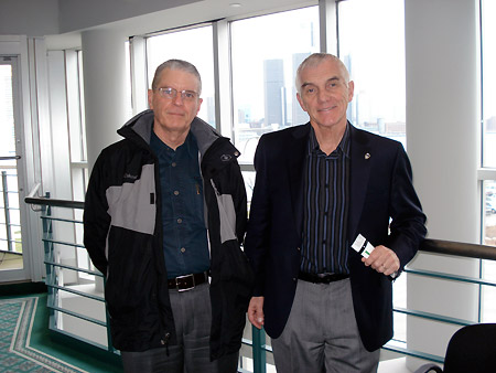 Alan and Gordon pose in the lobby of the Chrysler Theatre.