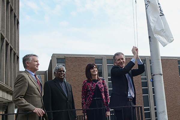 flag being raised