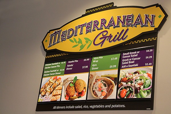 Mediterannean Grill menu board