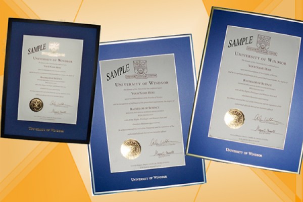Diploma frames in a variety of wood and metal finishes