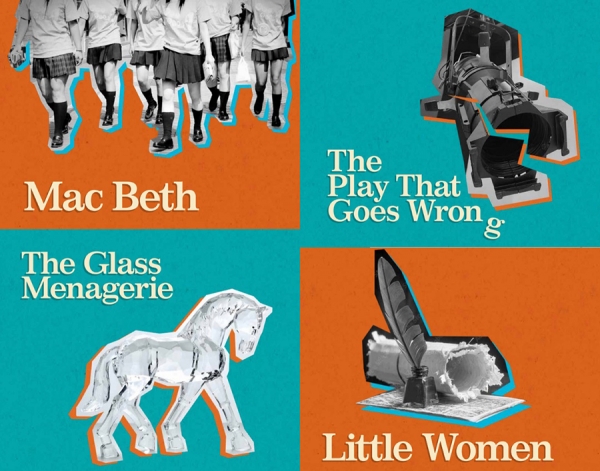 graphics highlighting the four shows in the University Players season