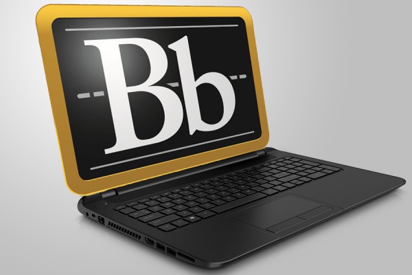 laptop computer displaying Blackboard