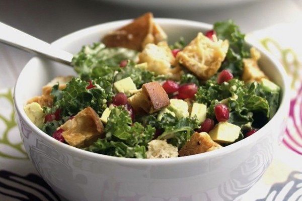 bowl full of Caesar salad