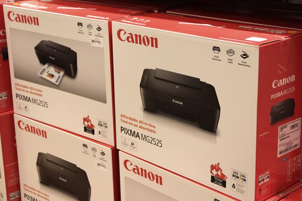 boxes of Canon printers