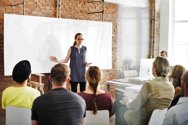 woman leading presentation