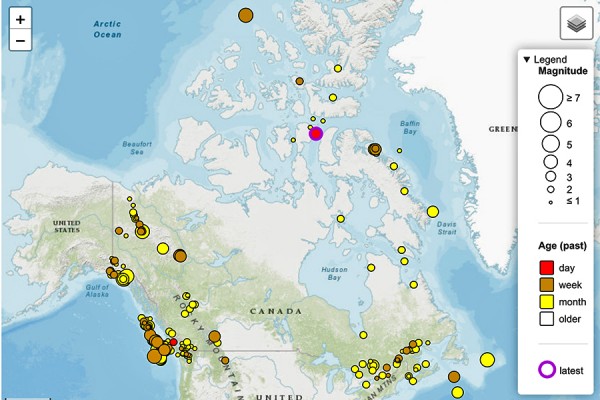 graphic produced by Earthquakes Canada