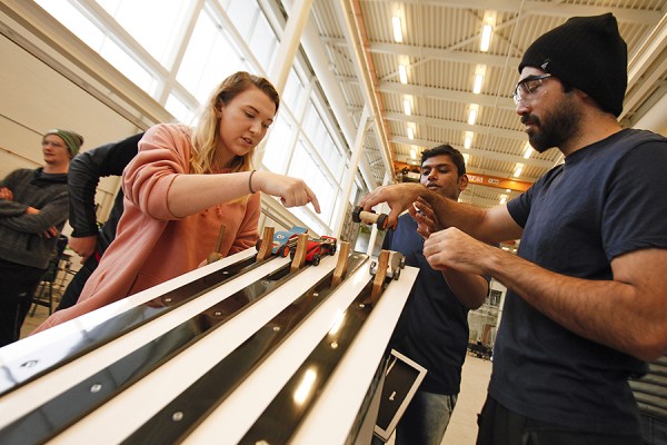 Scouts Canada volunteer helps students Malav Rathod and Amir Sarikhani