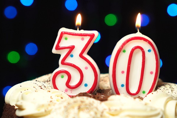 cake with 30 candles