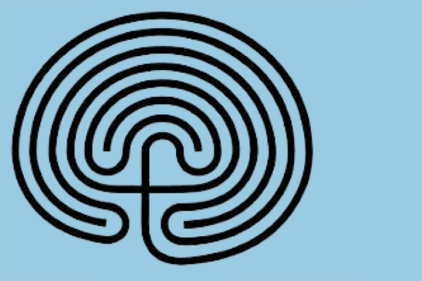 brain depicted as labyrinth